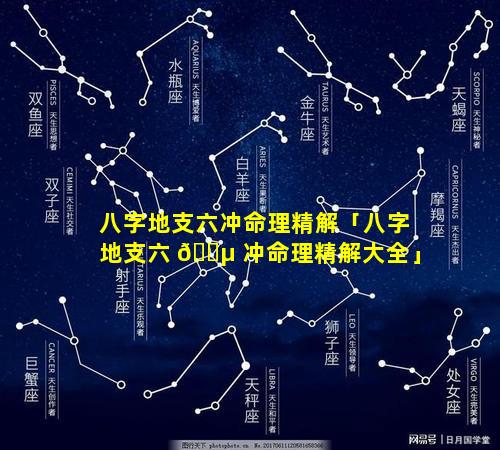 八字地支六冲命理精解「八字地支六 🐵 冲命理精解大全」